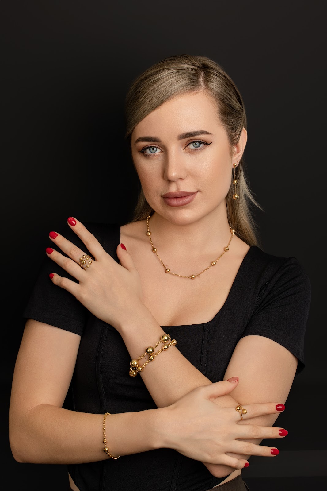 18k Miami gold necklace and bracelets